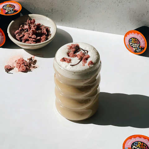 Cherry Blossom Sweet Cream Iced Latte