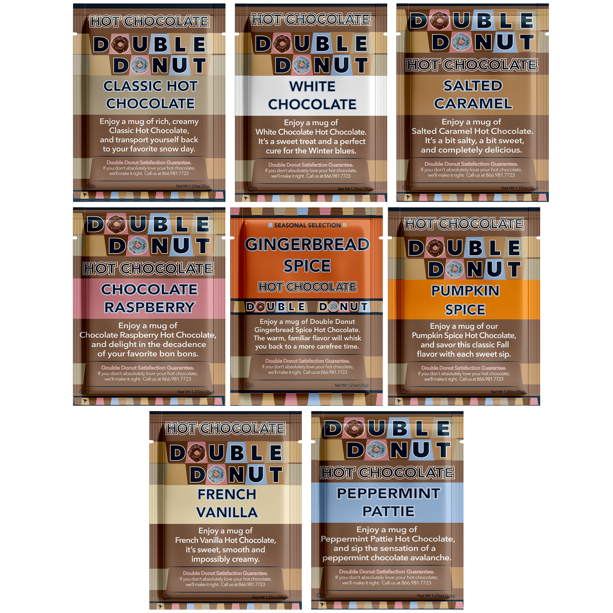 Hot Chocolate Instant Mix Packets By Double Donut | Crazy Cups