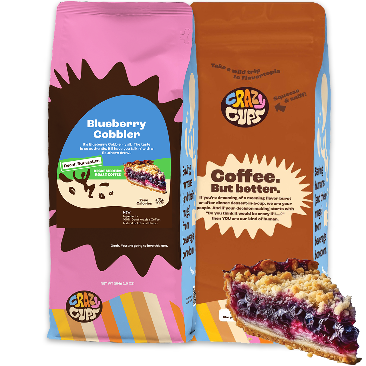 Decaf Blueberry Cobbler Ground – Crazy Cups