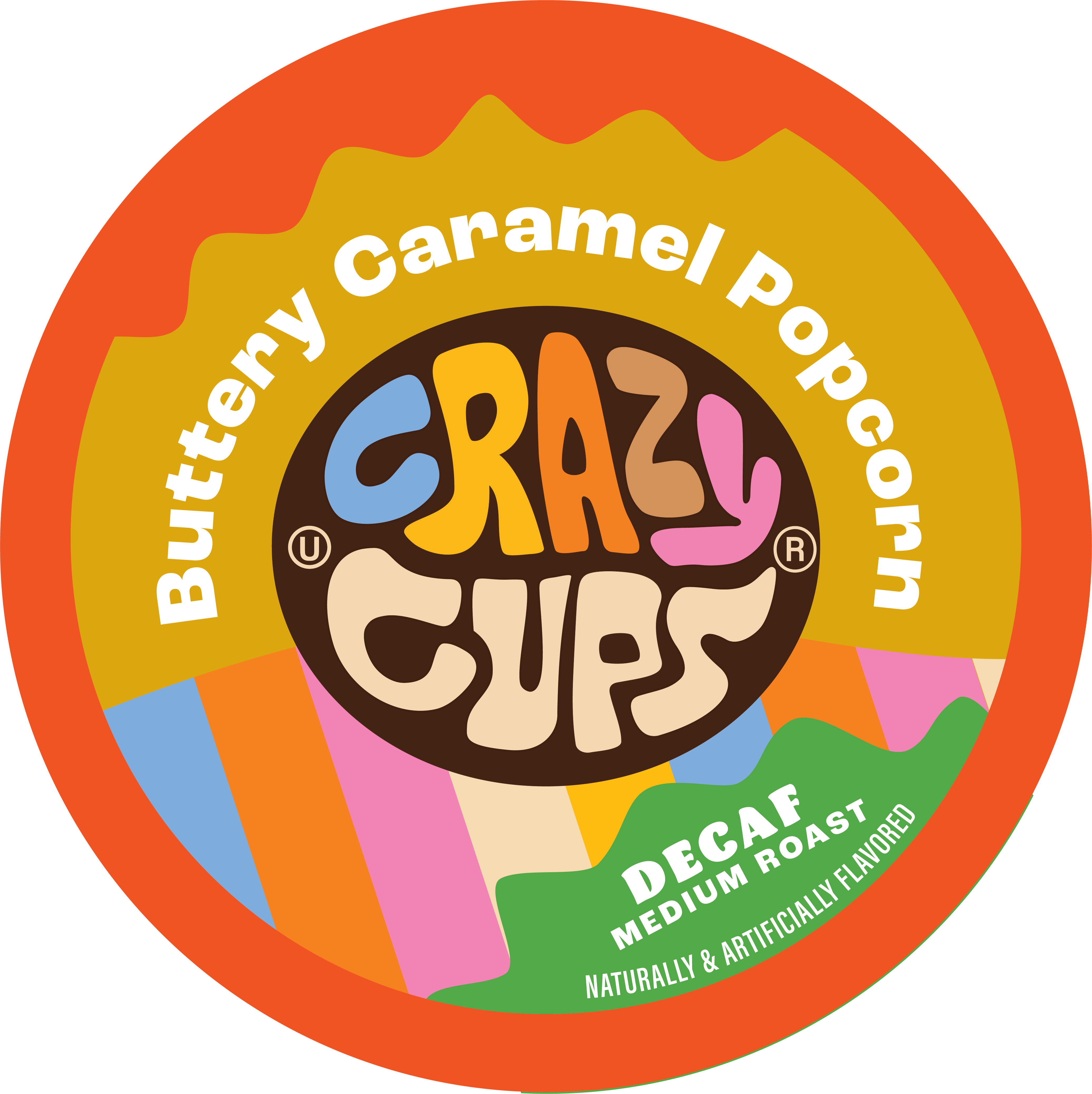 Buttery Caramel Popcorn Decaf Flavored Coffee Pods | Crazy Cups