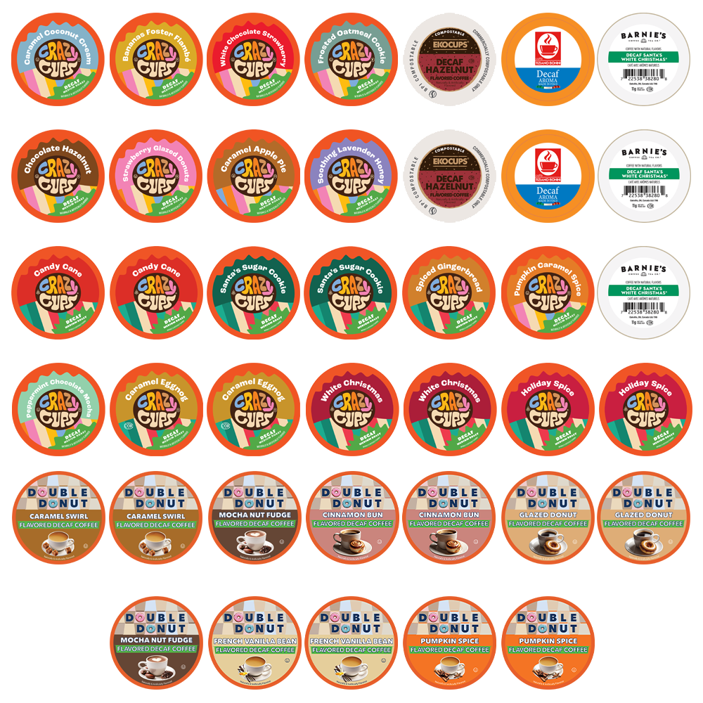Decaf Coffee Single-Serve Cups Variety Pack Sampler | Crazy Cups