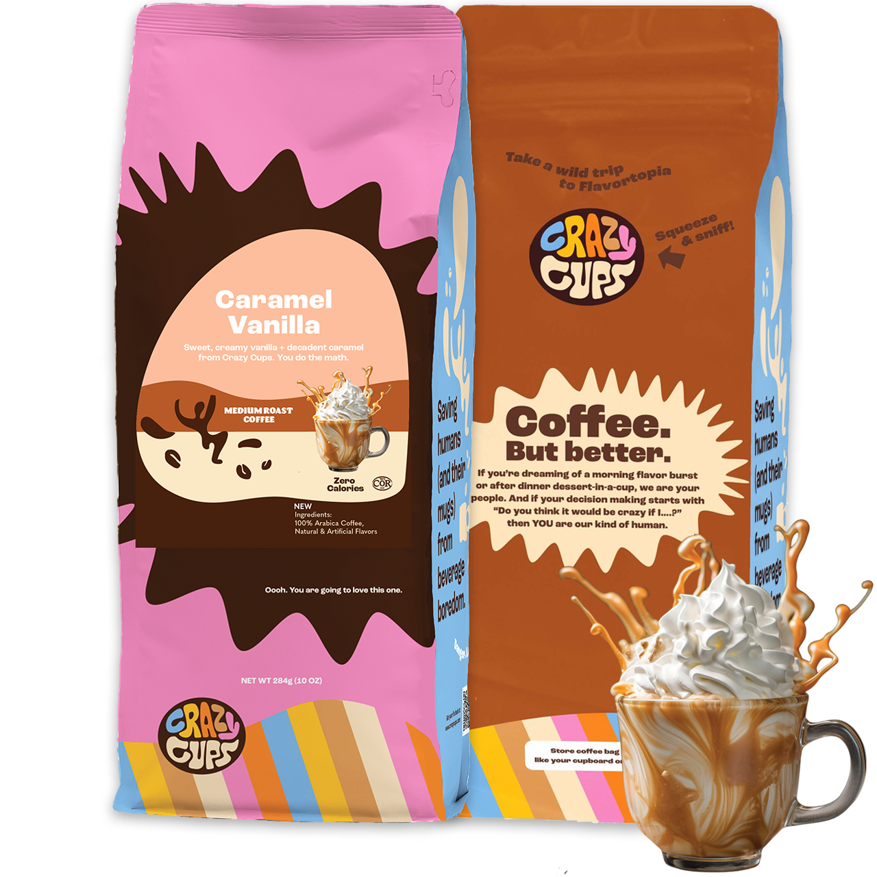 Caramel Vanilla Ground Coffee | Crazy Cups