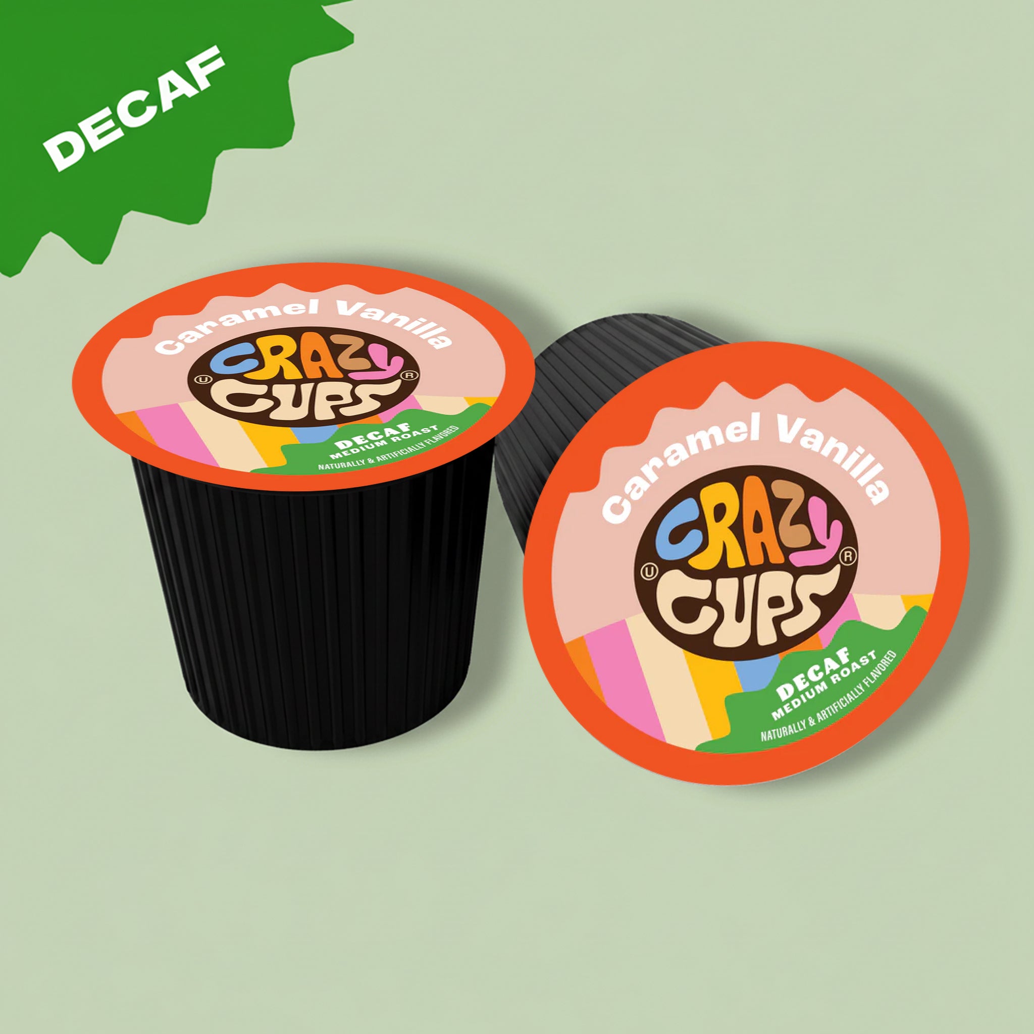 Decaf Caramel Vanilla Coffee Pods for Keurig K Cups Brewers