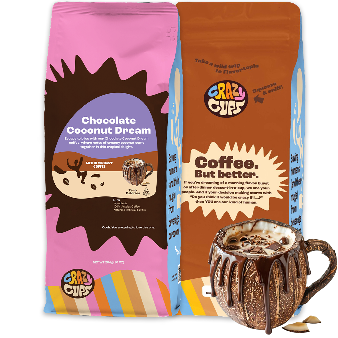 Chocolate Coconut Dream Flavored Ground Coffee – Crazy Cups
