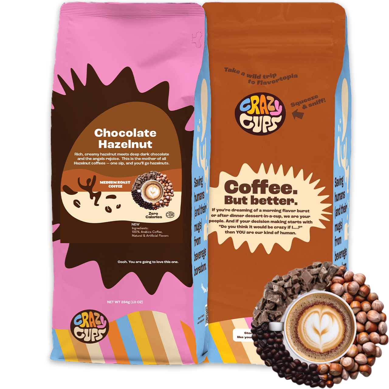 Hazelnuts Flavored Coffee Ground Coffee | Crazy Cups Hazelnuts Flavored Coffee Ground Coffee | Crazy Cups