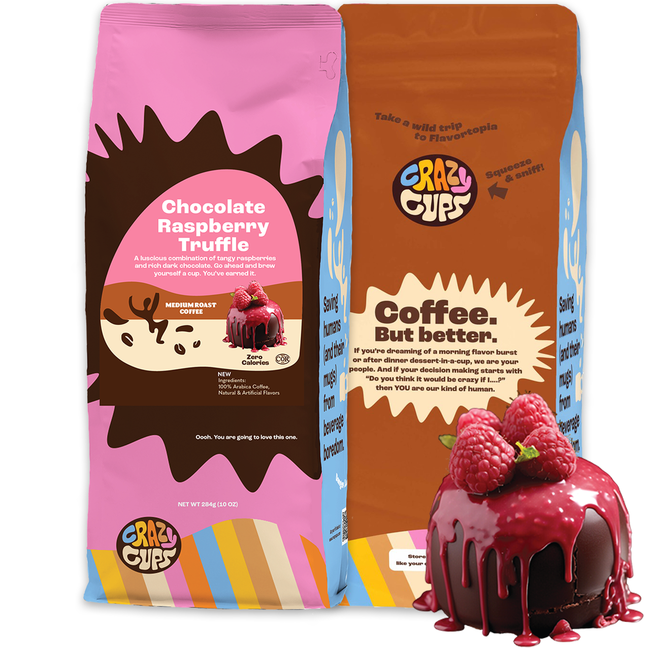 Chocolate Raspberry Truffle Ground Coffee – Crazy Cups