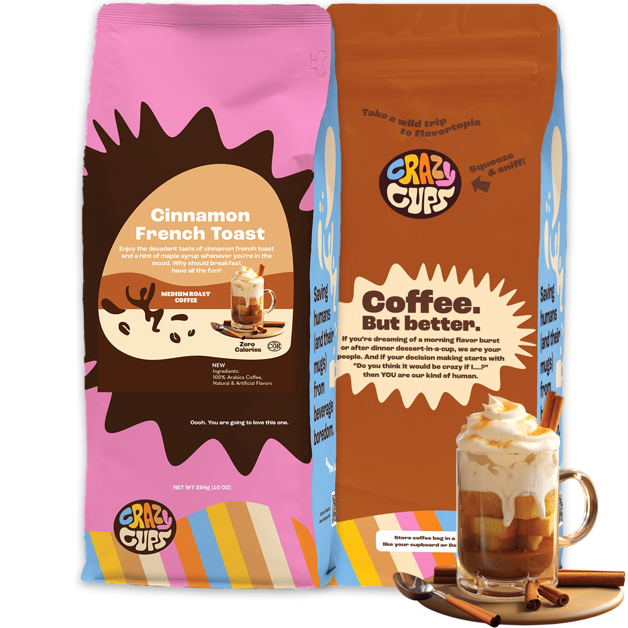 Cinnamon French Toast Flavored Ground Coffee – Crazy Cups Cinnamon French Toast Flavored Ground Coffee – Crazy Cups