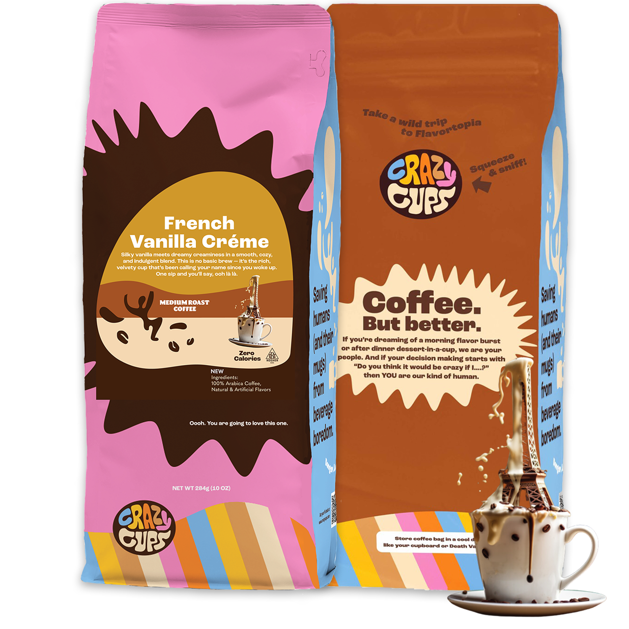 French Vanilla Creme Decaf Flavored Coffee Ground Coffee | Crazy Cups French Vanilla Creme Decaf Flavored Coffee Ground Coffee | Crazy Cups
