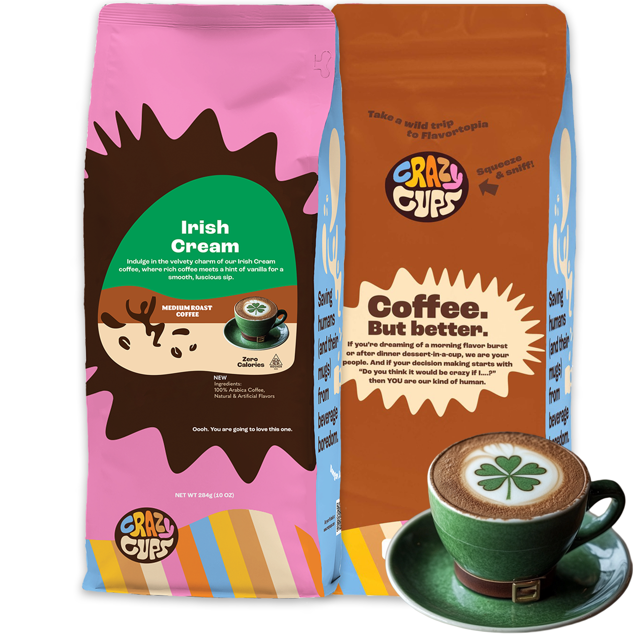 Irish Cream Flavored Ground Coffee – Crazy Cups