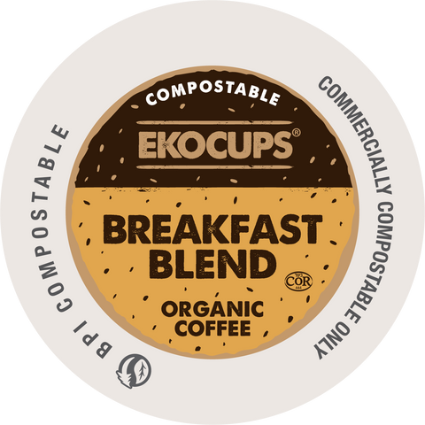 EkoCups Organic Breakfast Blend Compostable Coffee Pods