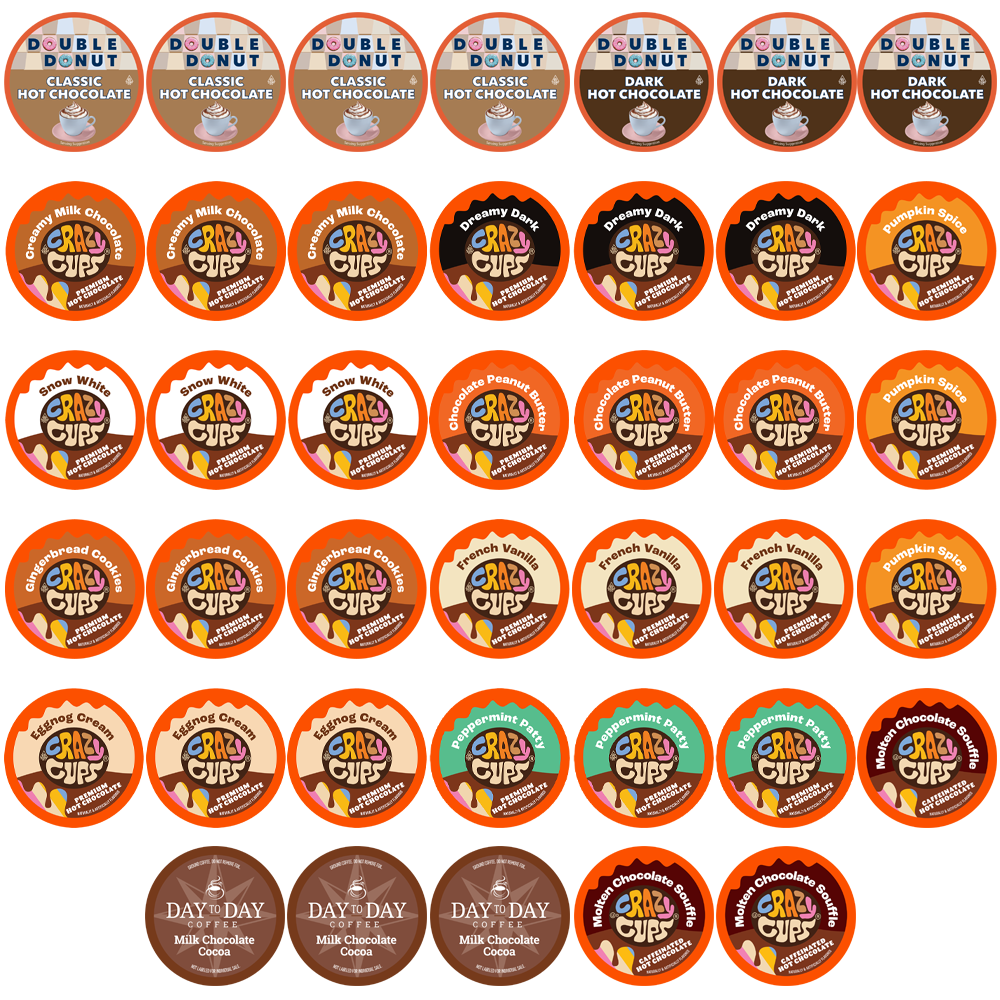 Hot Chocolate Single-Serve Cups Variety Pack Sampler by Perfect