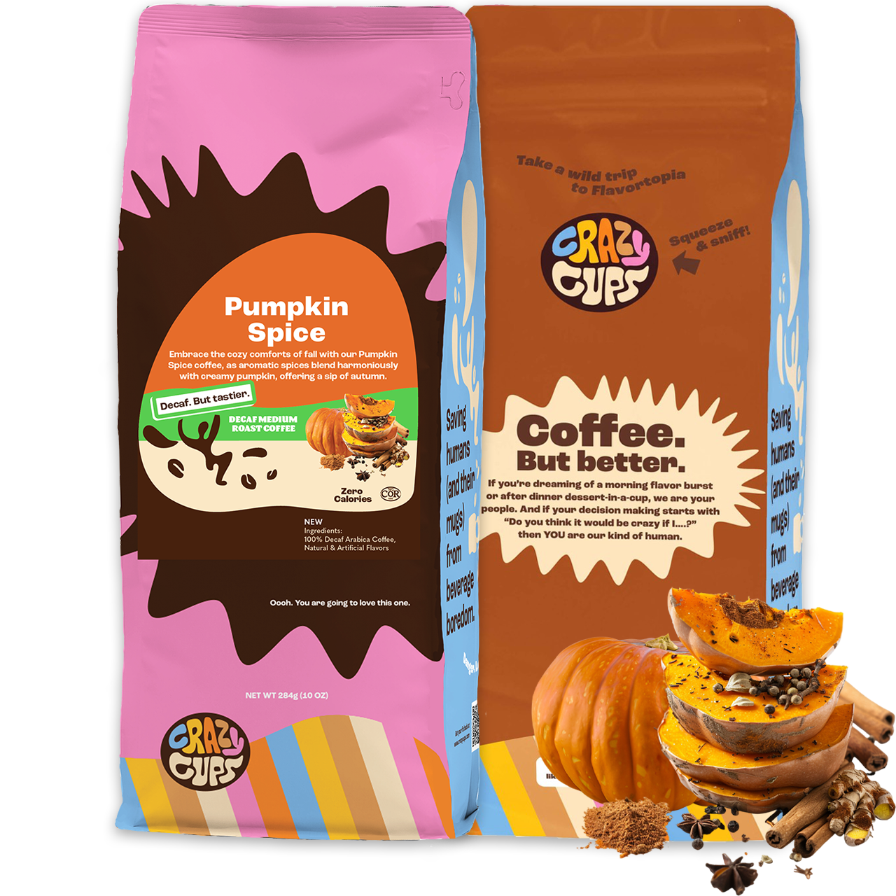 Decaf Pumpkin Spice Ground – Crazy Cups