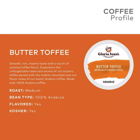 Gloria Jean's Coffees K-Cup Butter Toffee Coffee Pods