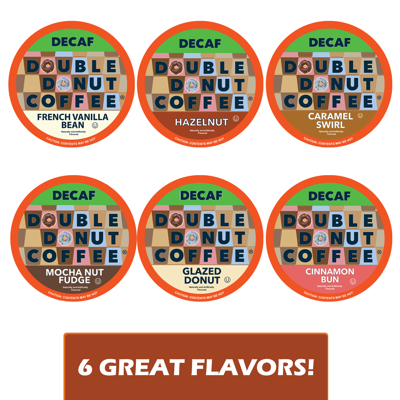 Double Donut Decaf Variety Packs - Crazy Cups