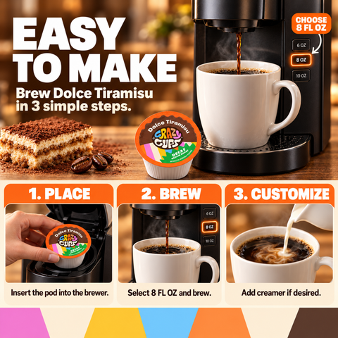 Decaf Dolce Tiramisu Flavored Coffee Pods