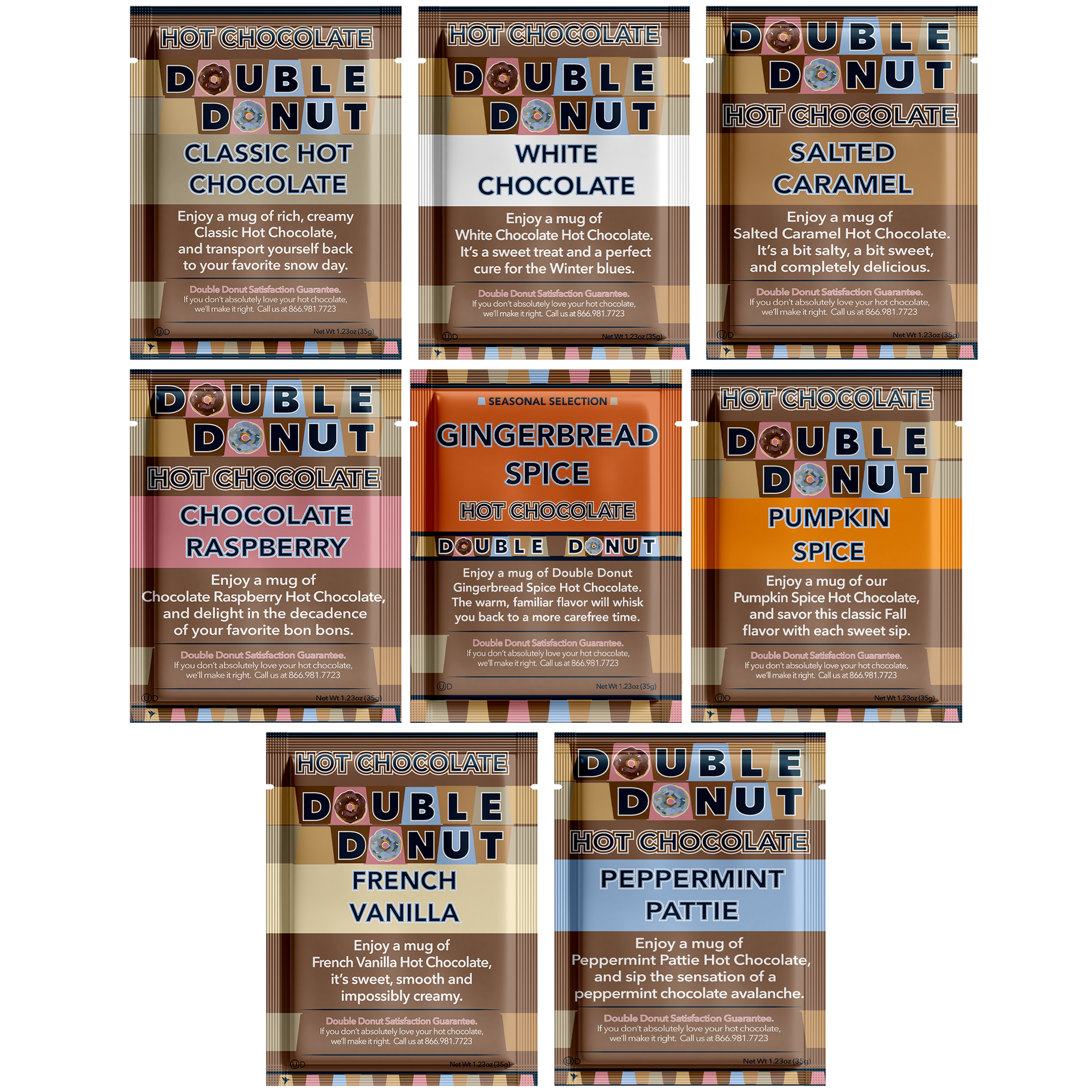 Hot Chocolate Instant Mix Packets By Double Donut | Crazy Cups