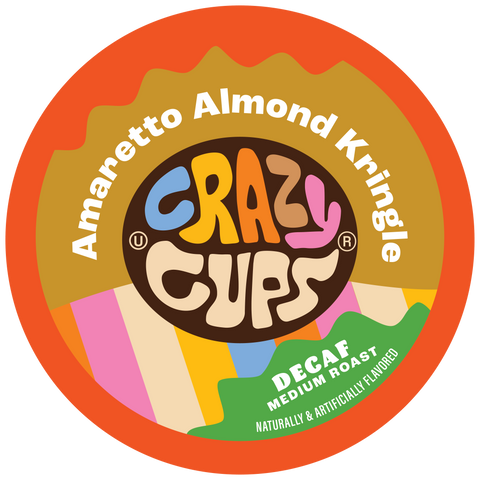 Decaf Amaretto Almond Kringle Flavored Coffee Pods Crazy Cups