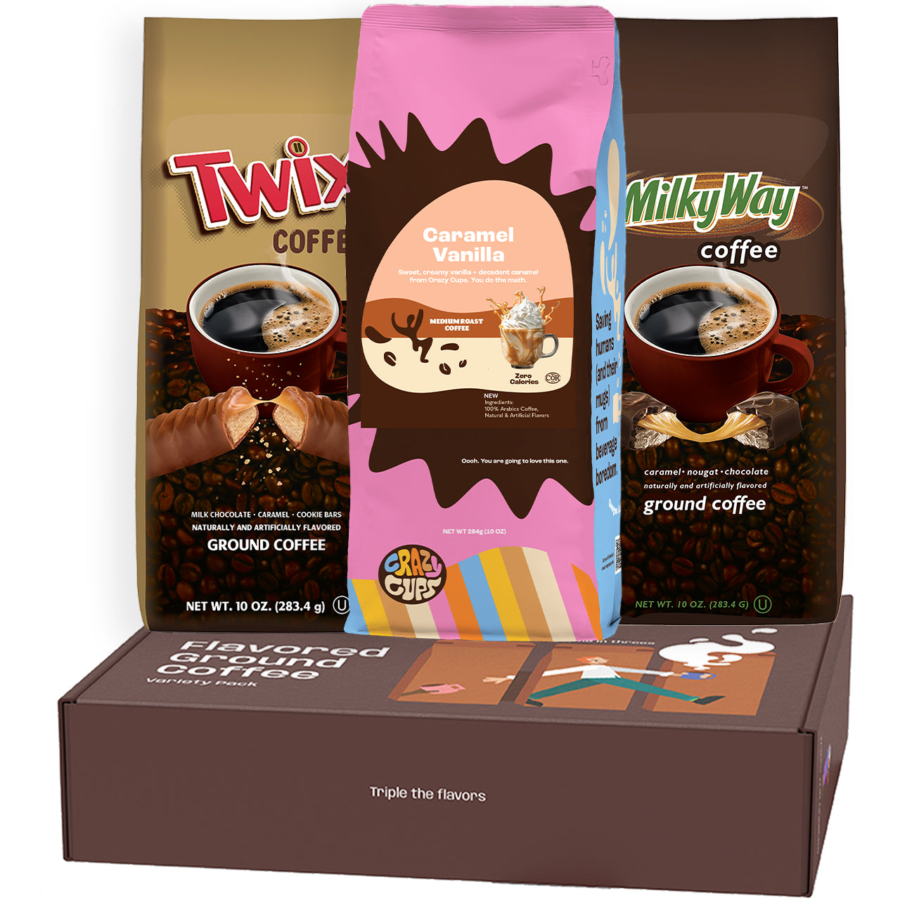 Perfect Samplers Flavored Ground Coffee Variety Pack, Milky Way