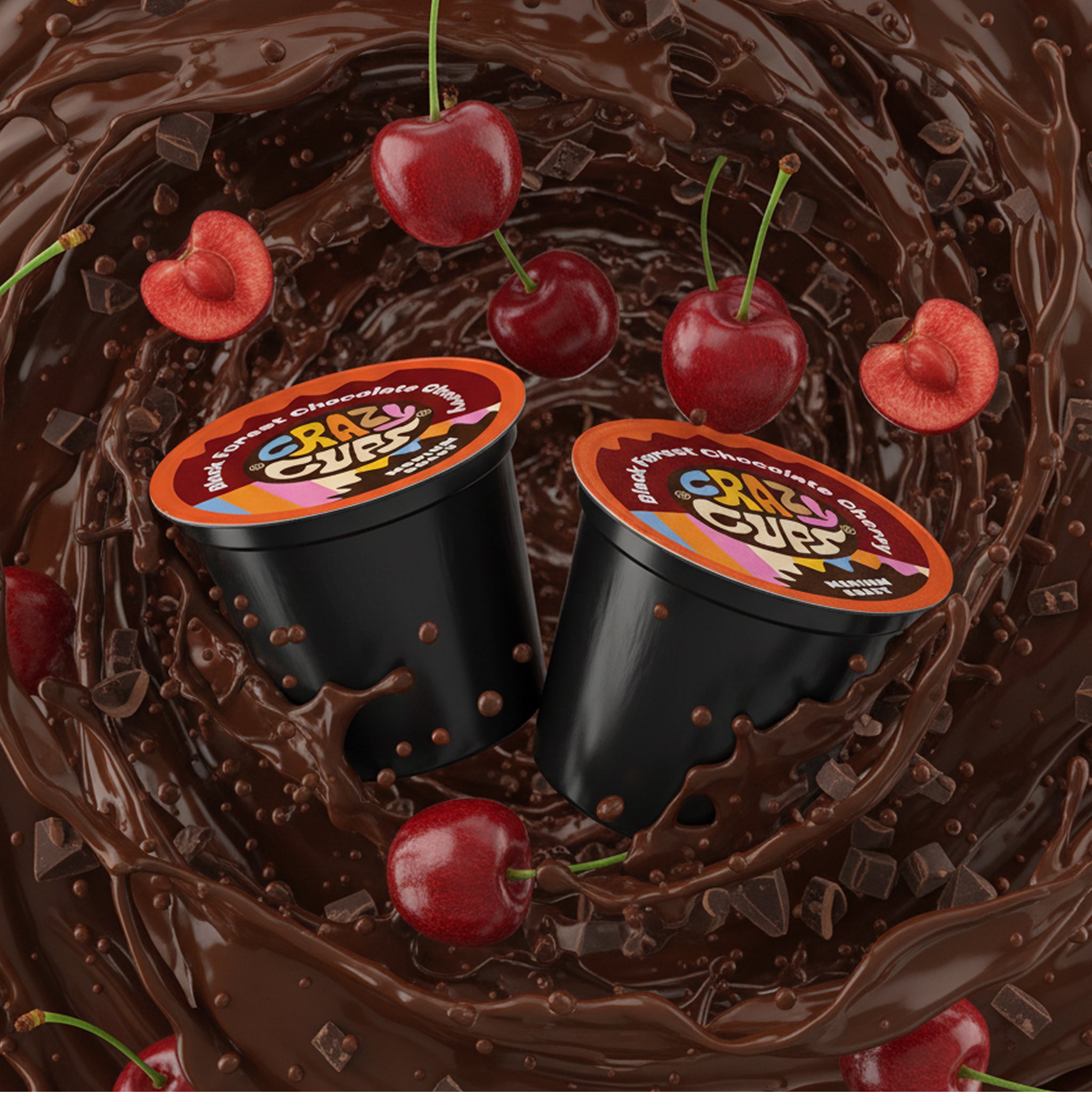 Decaf Black Forest Chocolate Cherry Flavored Coffee Pods – Crazy Cups