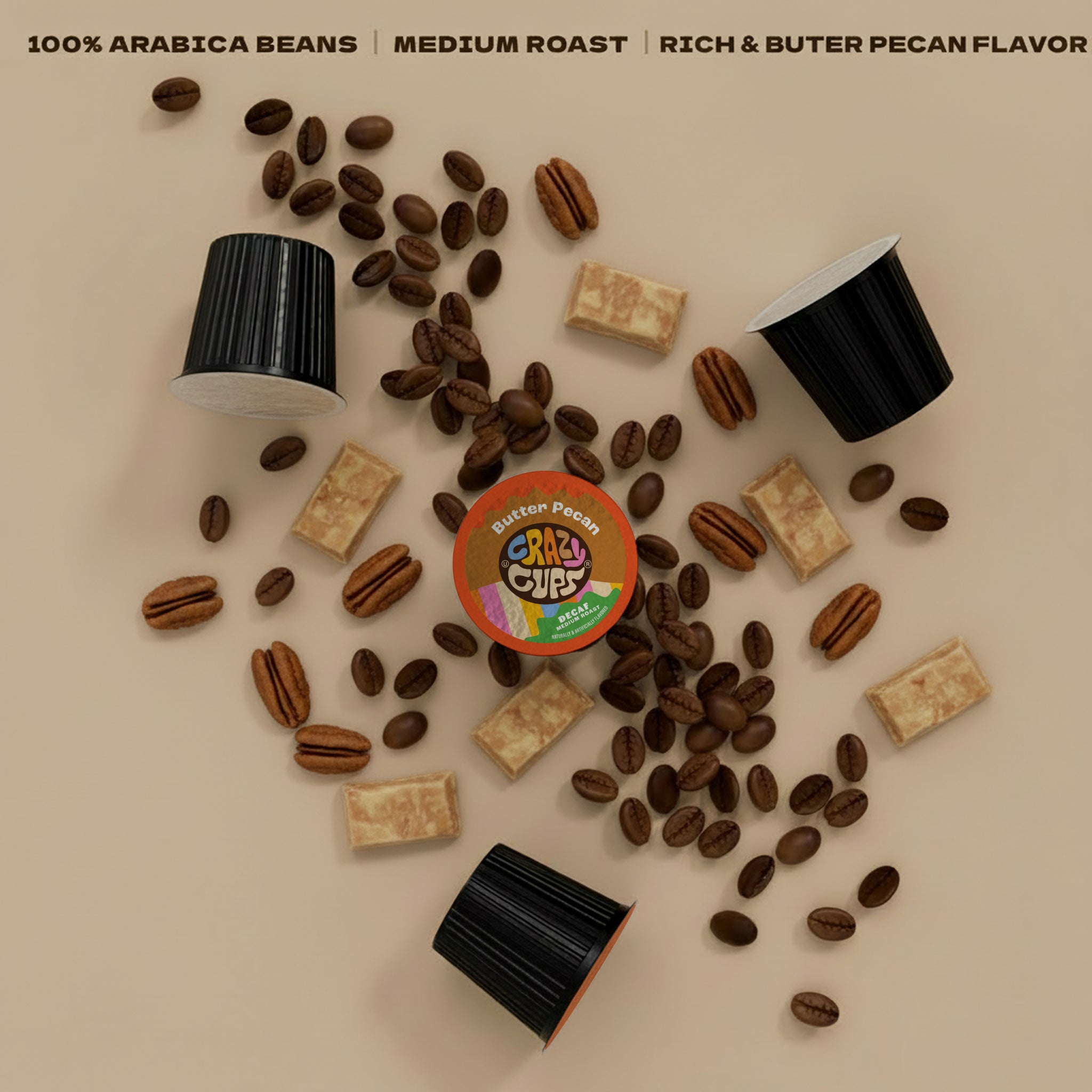 Decaf Butter Pecan Swirl Coffee Pods | Crazy Cups