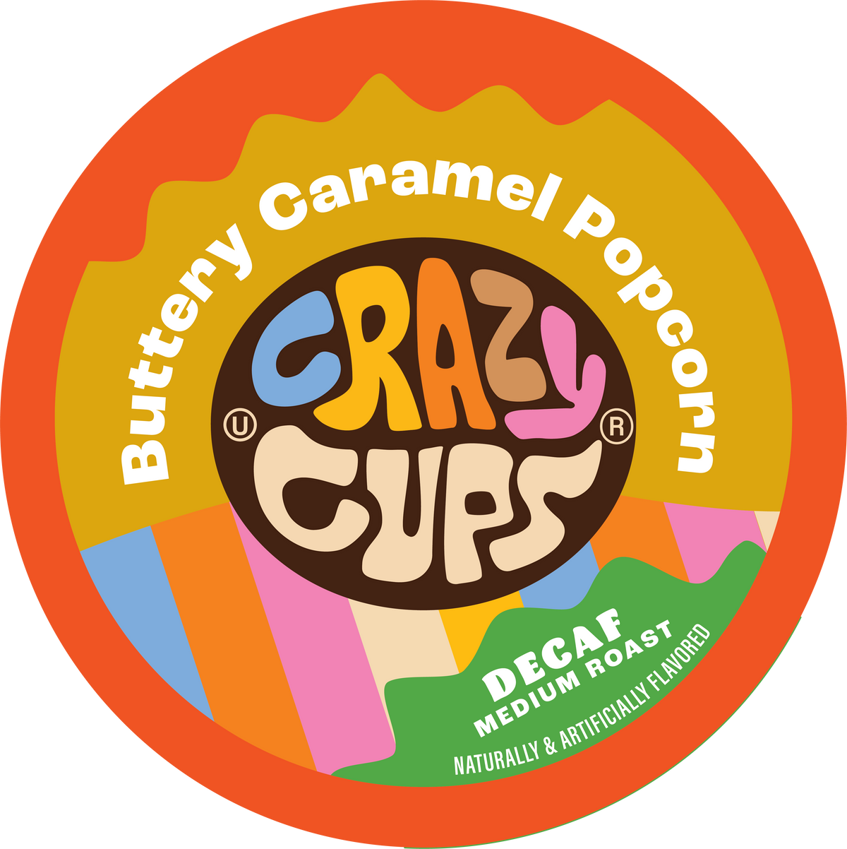 Buttery Caramel Popcorn Decaf Flavored Coffee Pods | Crazy Cups