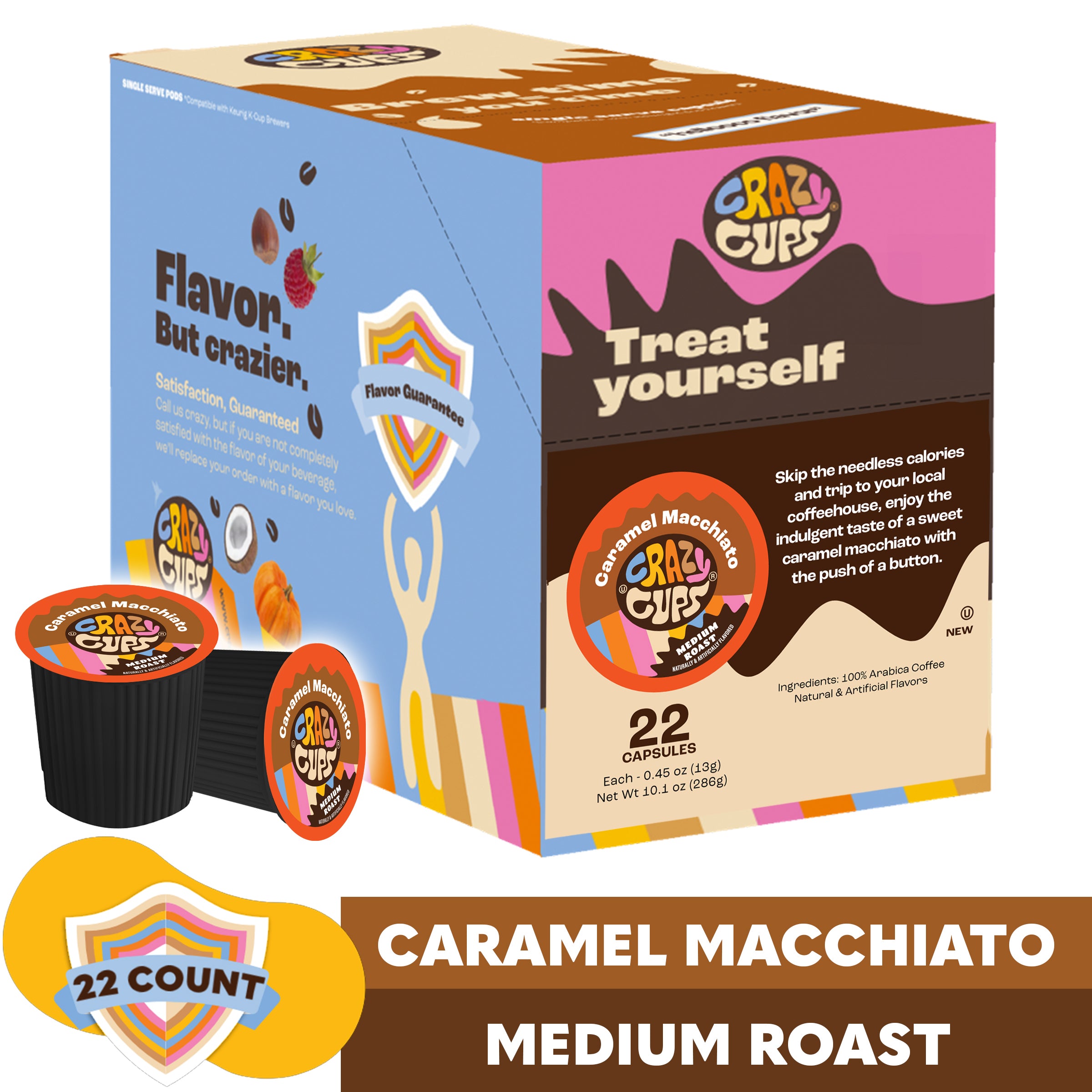 Caramel Macchiato Flavored Coffee by Double Donut | Crazy Cups
