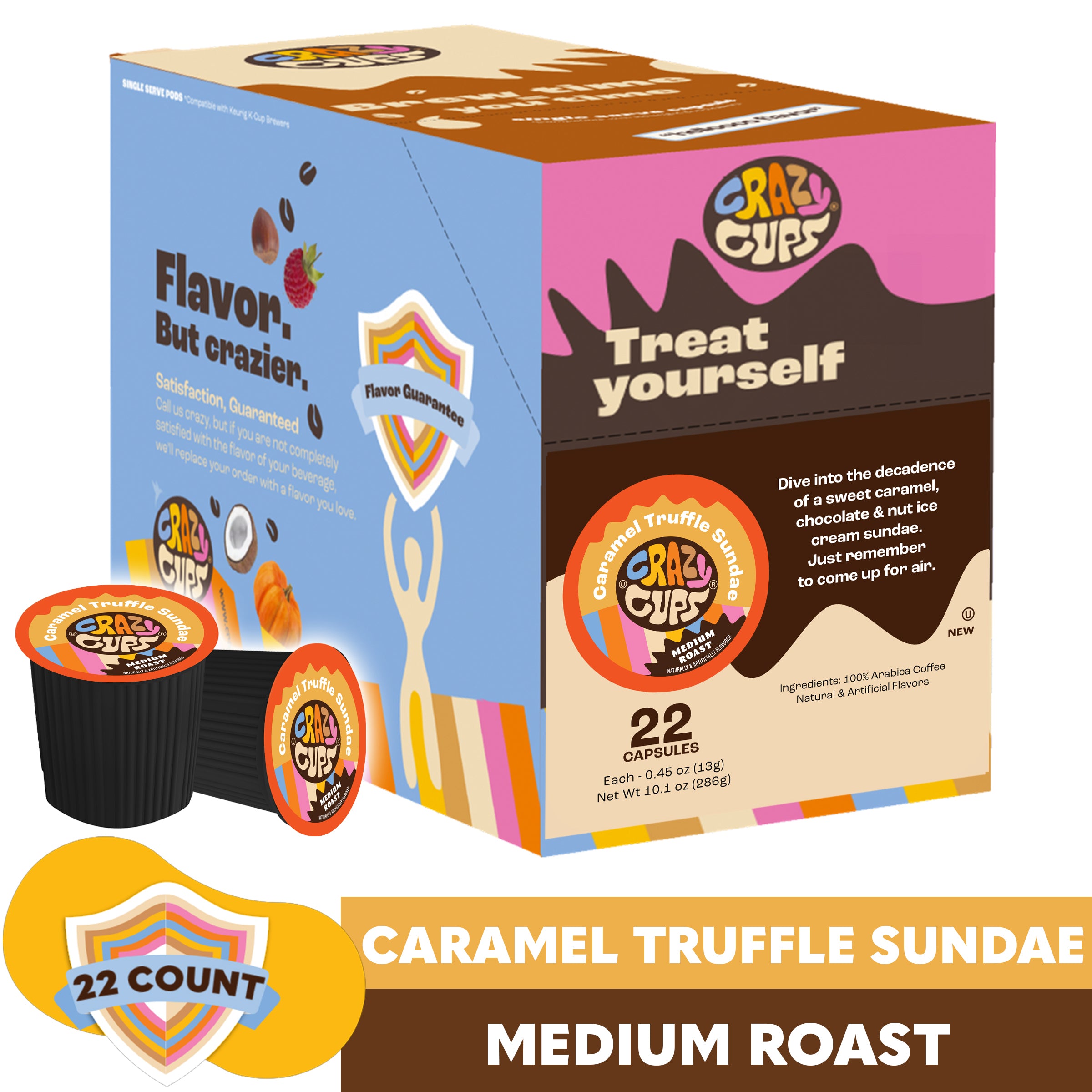 Caramel Truffle Sundae Decaf Coffee Pods K Cups | Crazy Cups