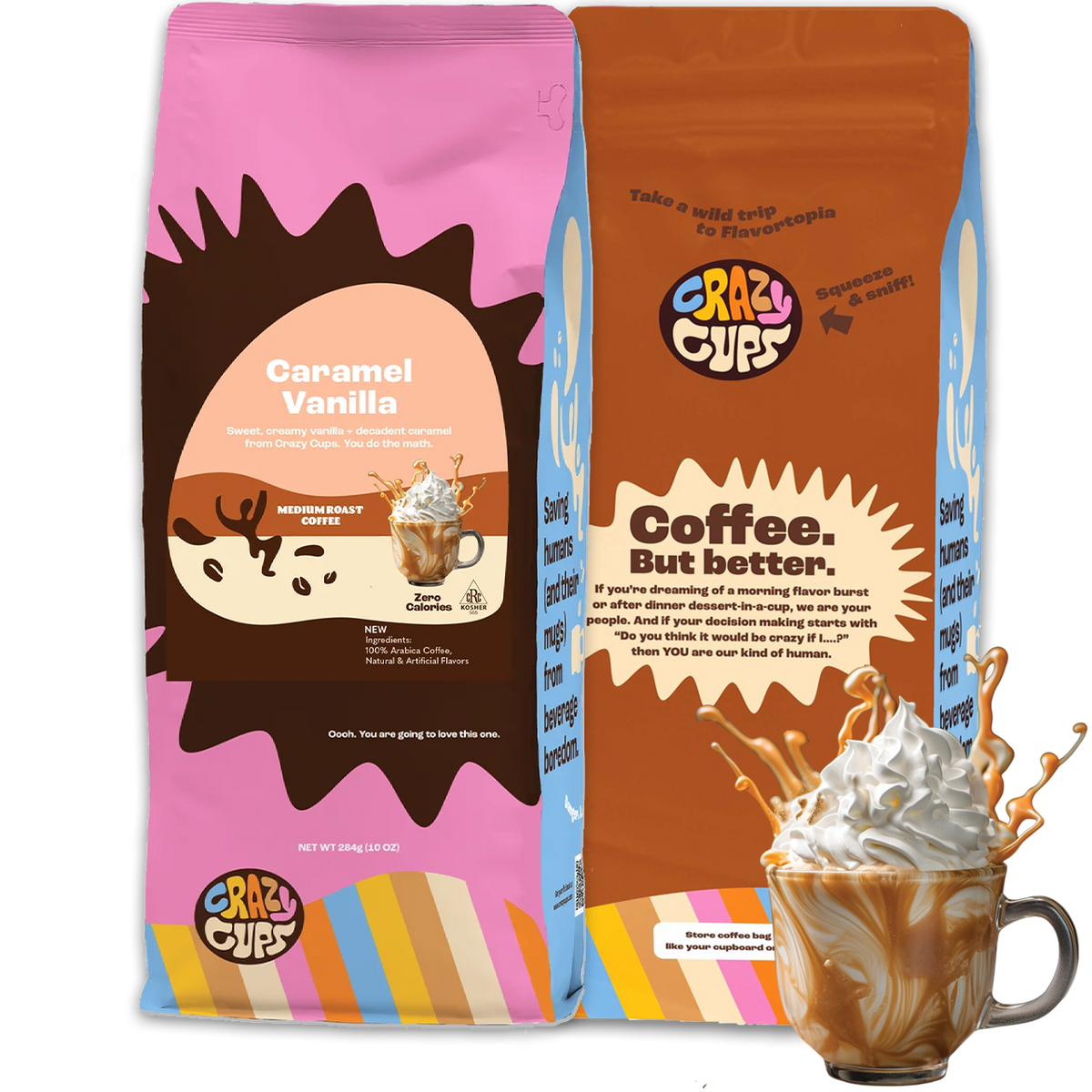 Caramel Vanilla Ground Coffee | Crazy Cups