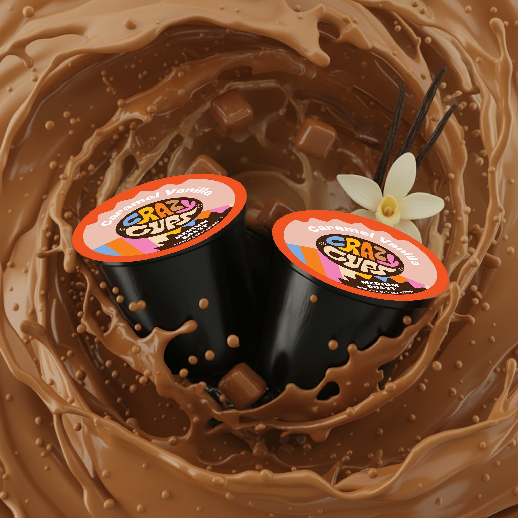 Caramel Vanilla Coffee Pods for Keurig K Cups Brewers | Crazy Cups