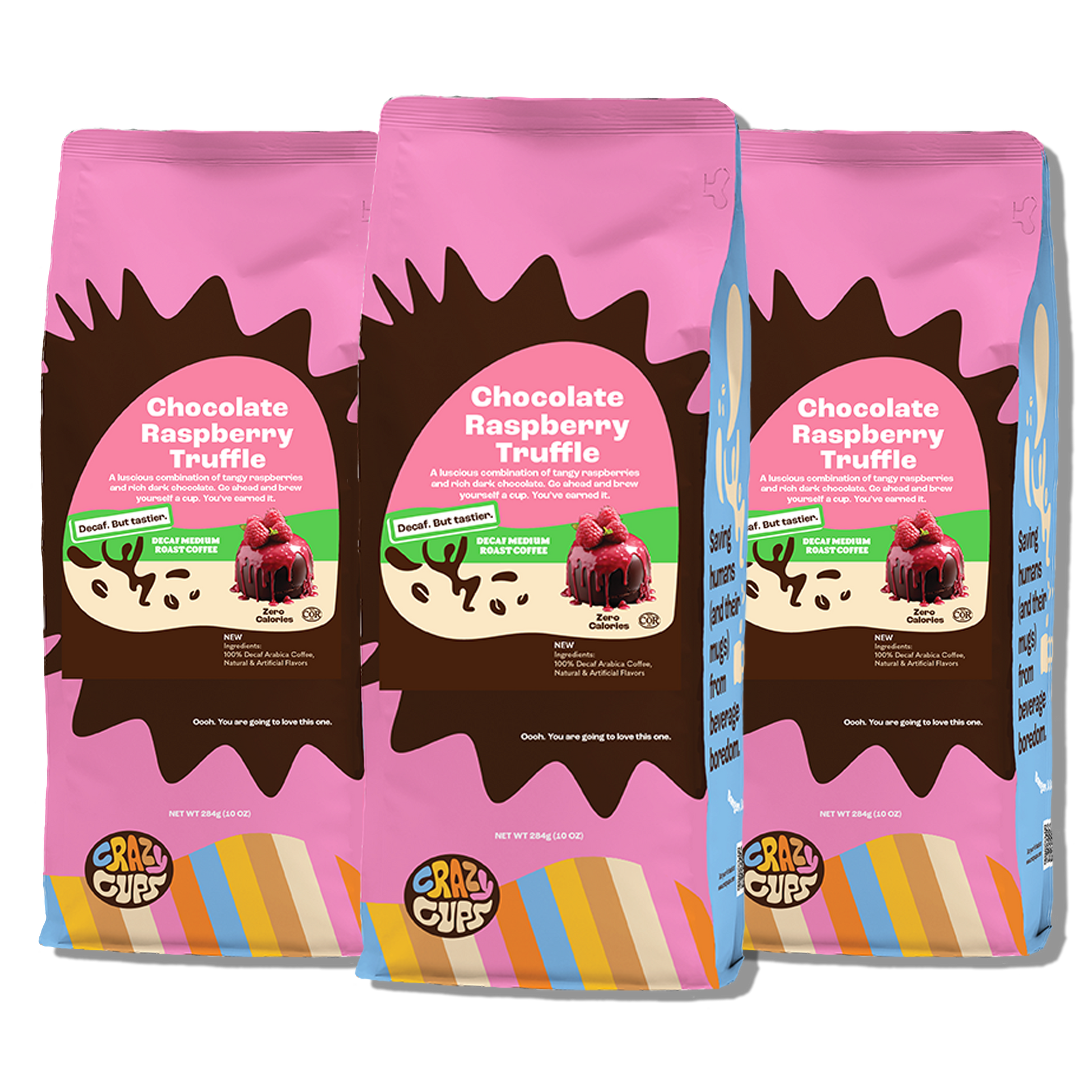 Decaf Chocolate Raspberry Truffle Ground – Crazy Cups