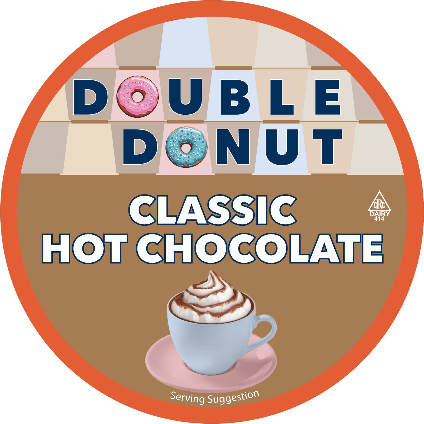 Double Donut Classic Hot Chocolate Coffee Pods for Keurig K Cups Brewers Crazy Cups