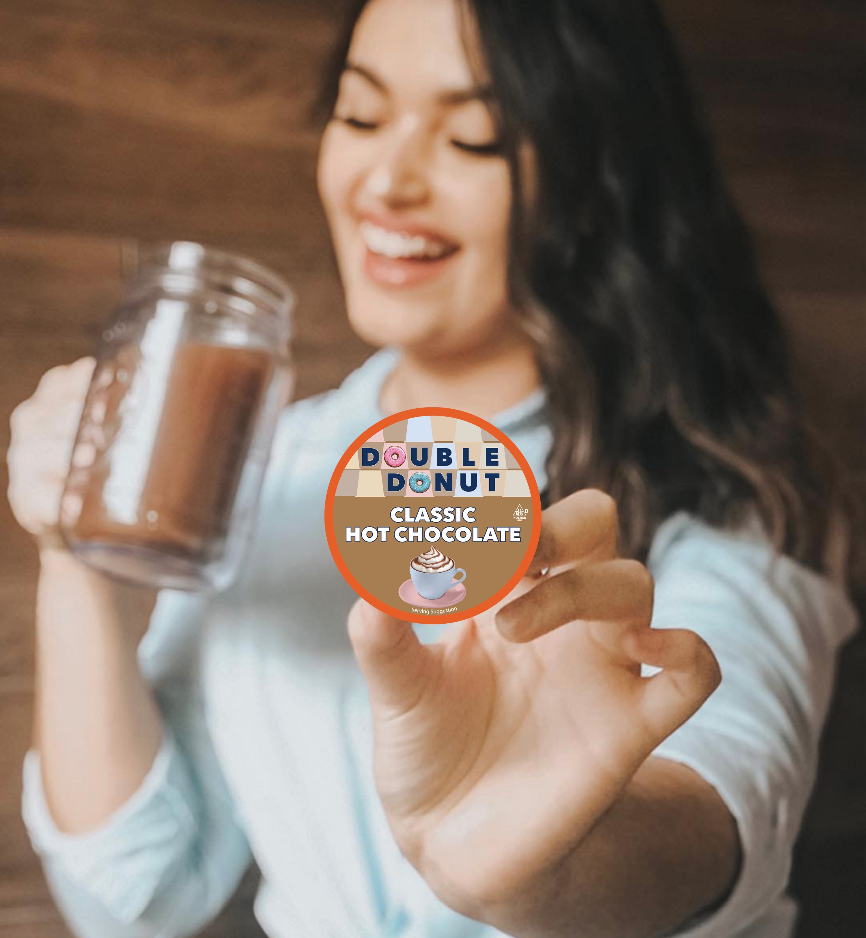 Double Donut Classic Hot Chocolate Coffee Pods for Keurig K Cups