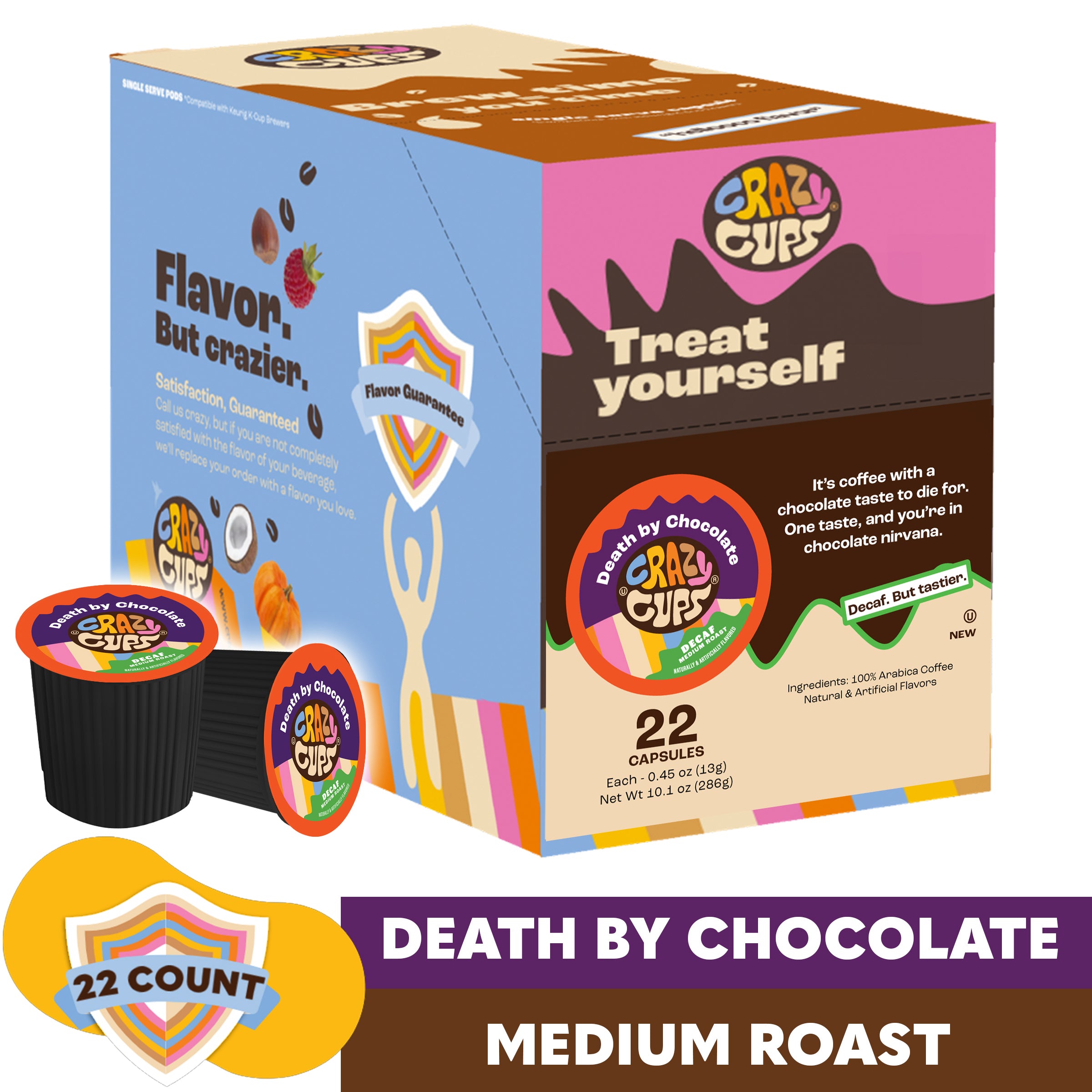 Decaf Death by Chocolate Flavored Coffee Pods | Crazy Cups