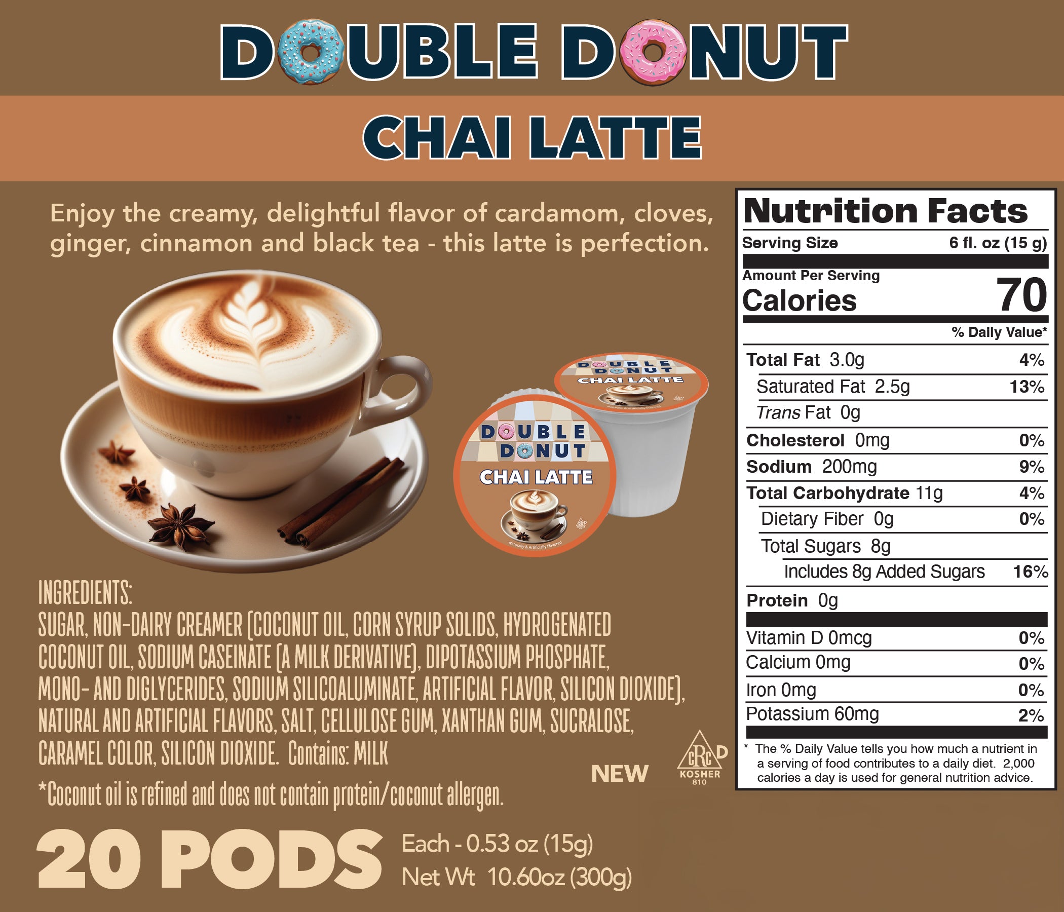 Double Donut Chai Latte Pods – Crazy Cups