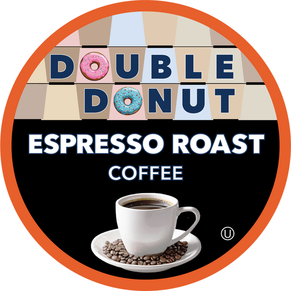 Double Donut Espresso Roast Coffee Pods for Keurig K Cups Brewers