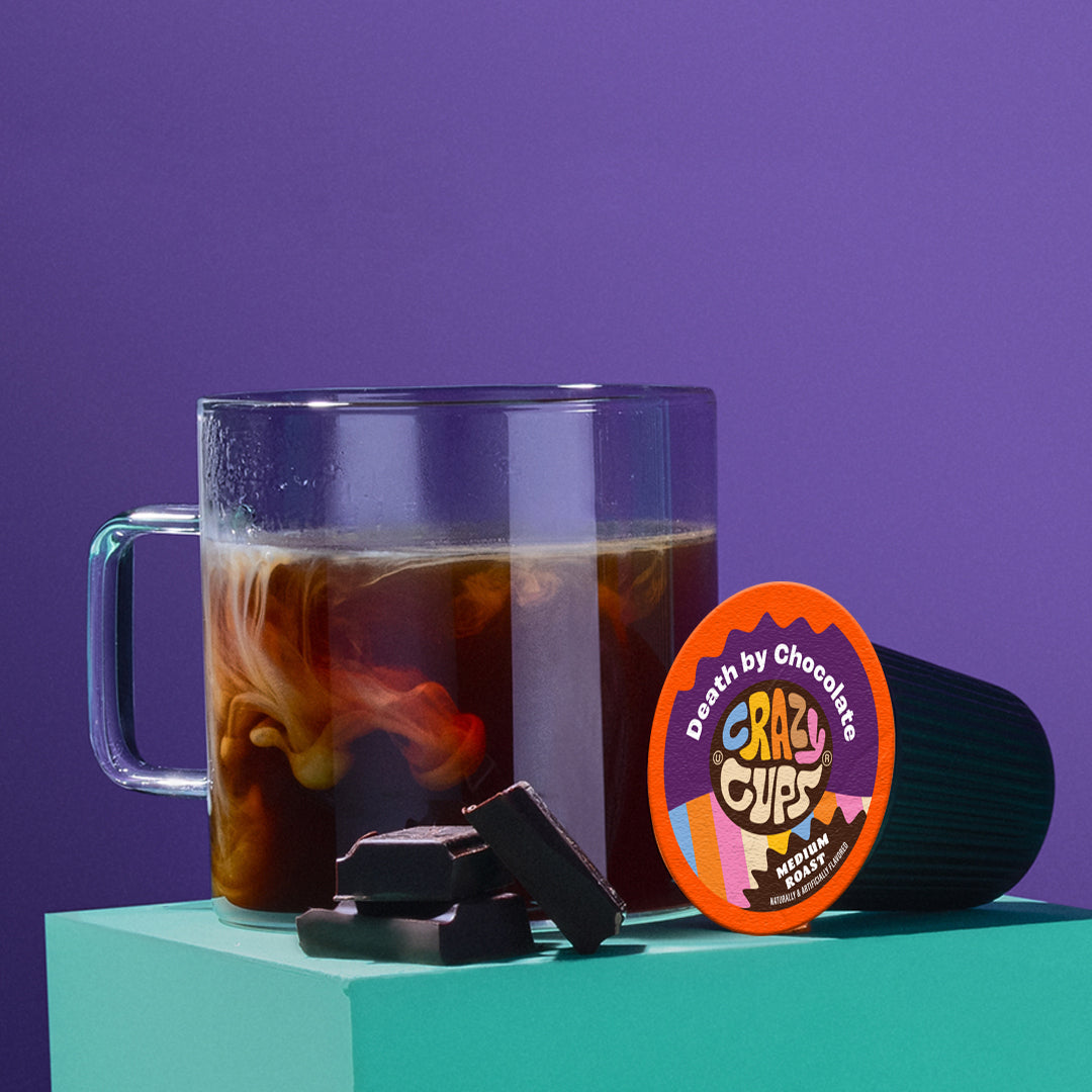Decaf Death by Chocolate Flavored Coffee Pods | Crazy Cups