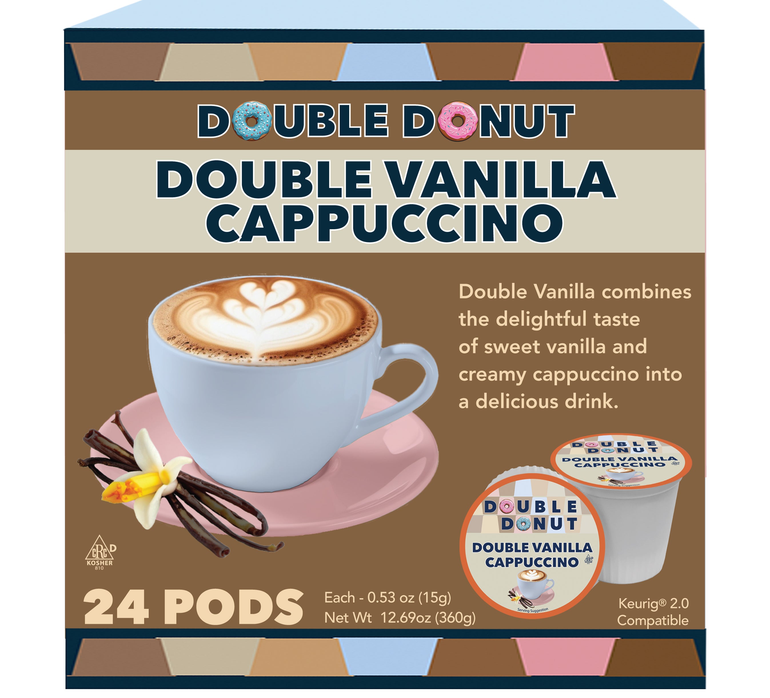 Double Donut Flavored Coffee Single Serve Cups for Keurig Brewer