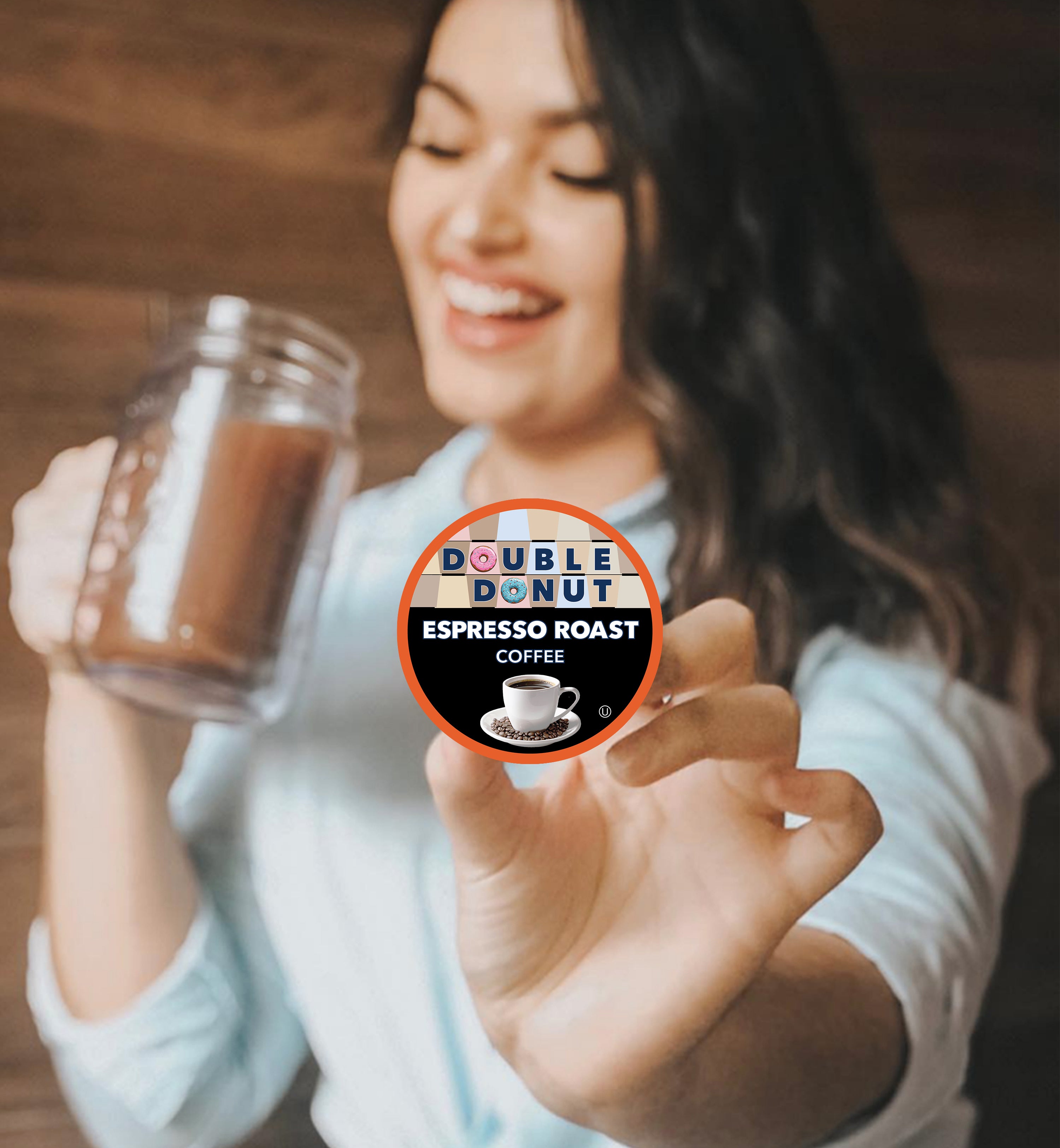 Double Donut Espresso Roast Coffee Pods for Keurig K Cups Brewers