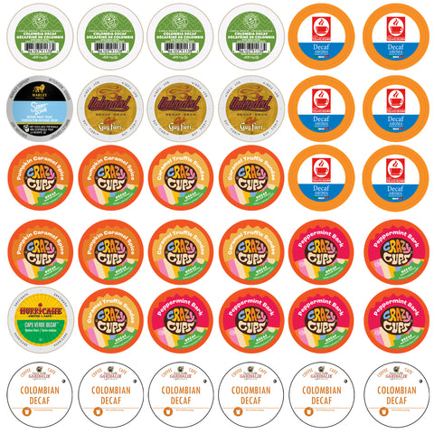 Decaf Coffee Pods Flavored & Regular Sampler