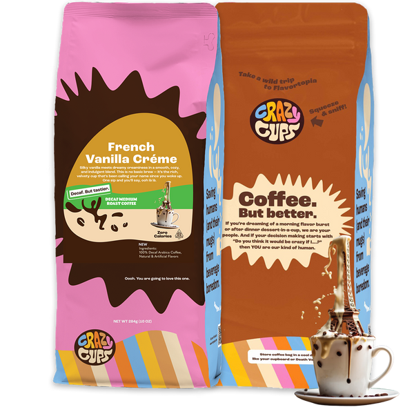 Decaf French Vanilla Crème Flavored Ground Coffee – Crazy Cups Decaf French Vanilla Crème Flavored Ground Coffee – Crazy Cups