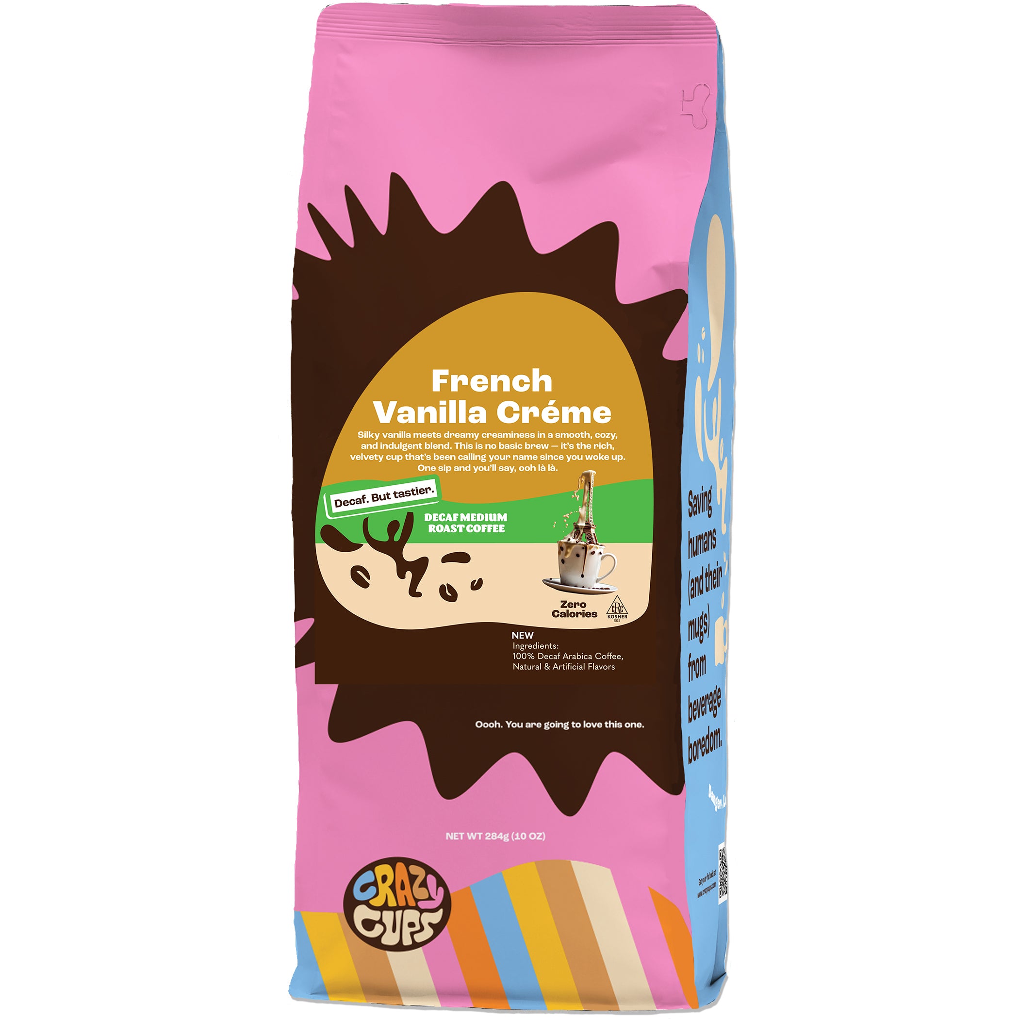 Decaf French Vanilla Crème Flavored Ground Coffee – Crazy Cups