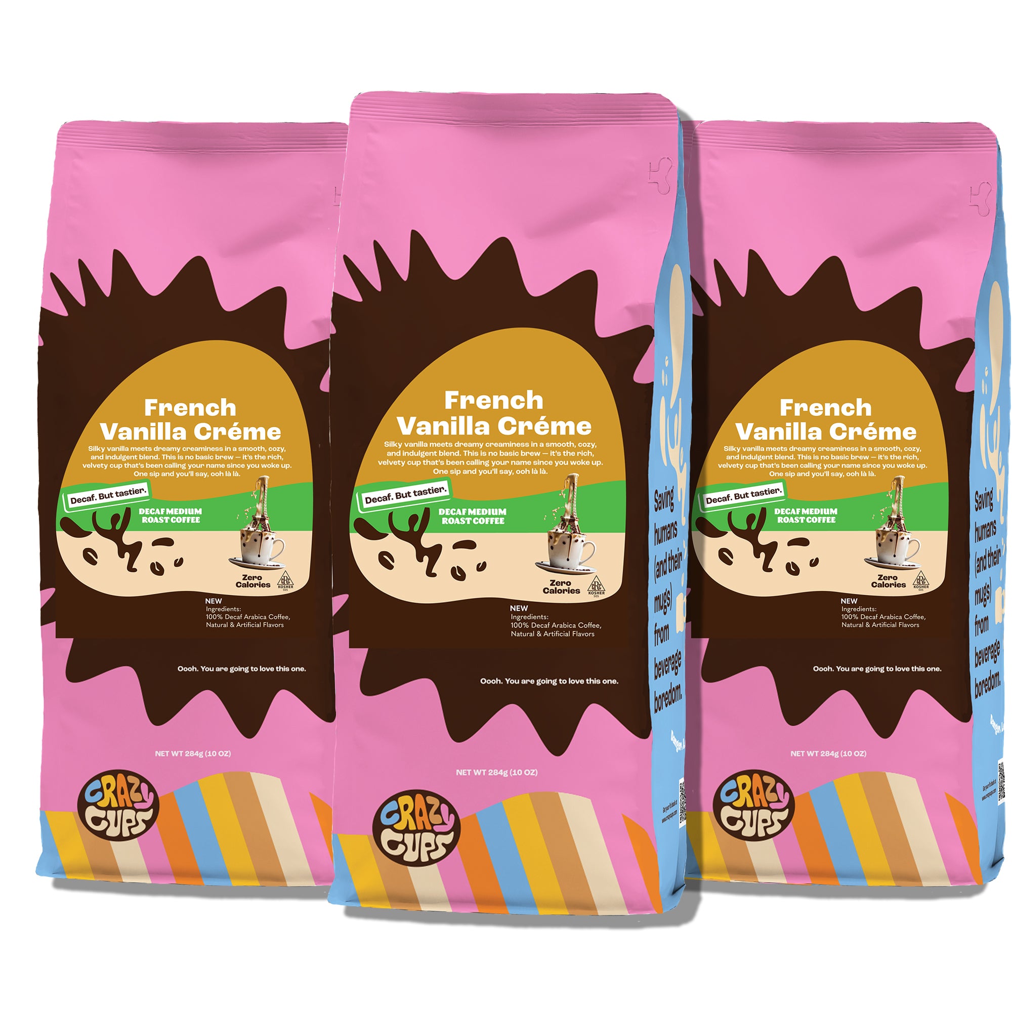 Decaf French Vanilla Crème Flavored Ground Coffee – Crazy Cups