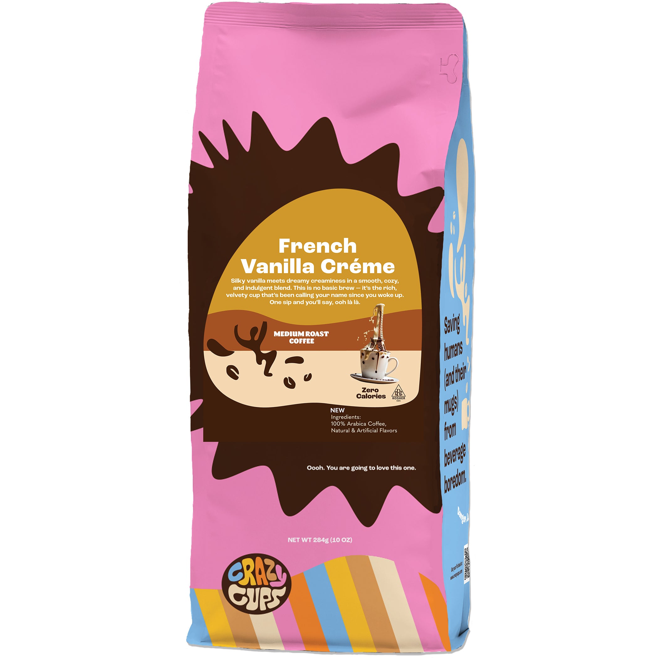 French Vanilla Creme Decaf Flavored Coffee Ground Coffee | Crazy Cups
