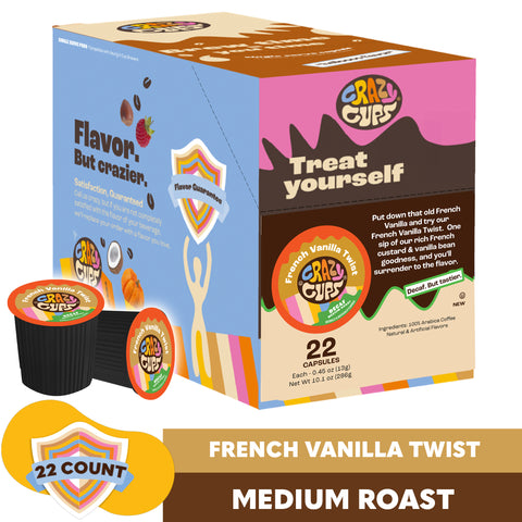 Decaf French Vanilla Twist Flavored Coffee Pods