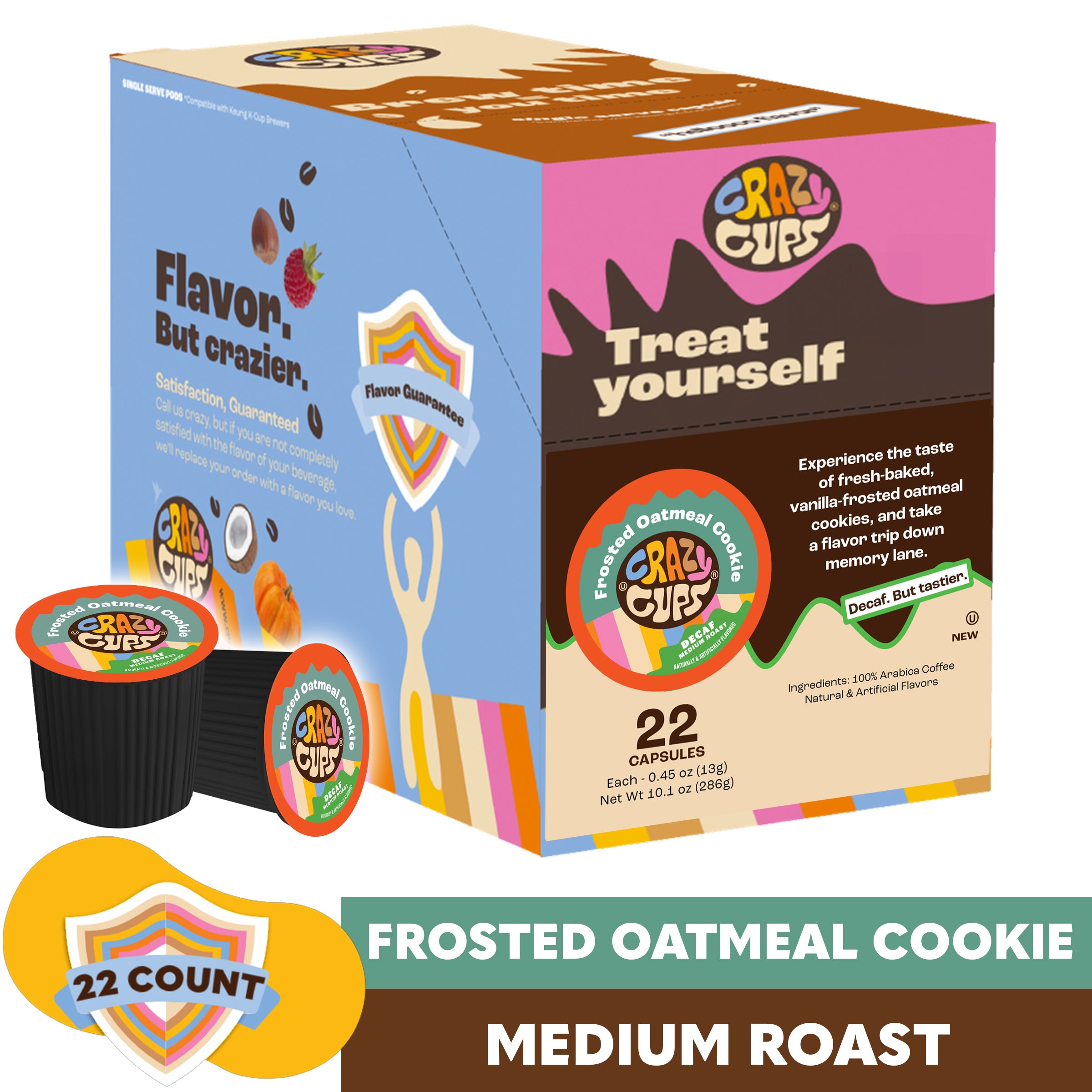 Frosted Oatmeal Cookie Decaf Coffee Pods for Keurig | Crazy Cups