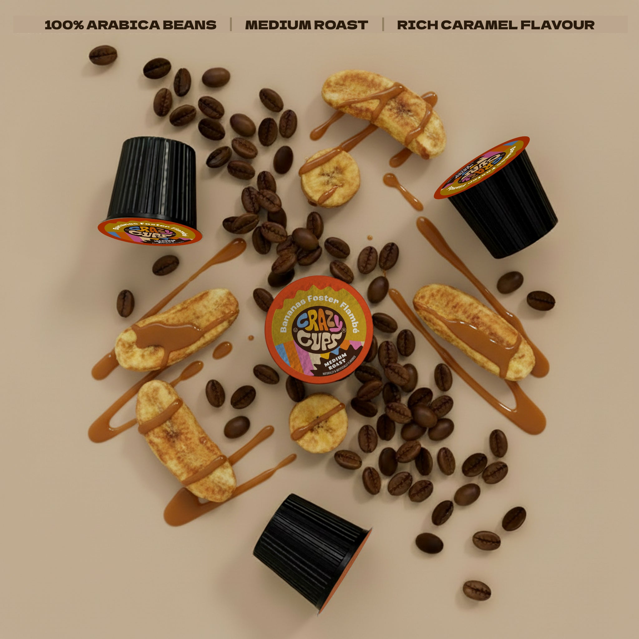 Banana Foster Flambe Flavored Coffee Pods | Crazy Cups