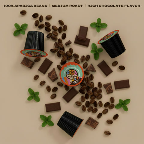 Peppermint Chocolate Mocha Flavored Coffee Pods