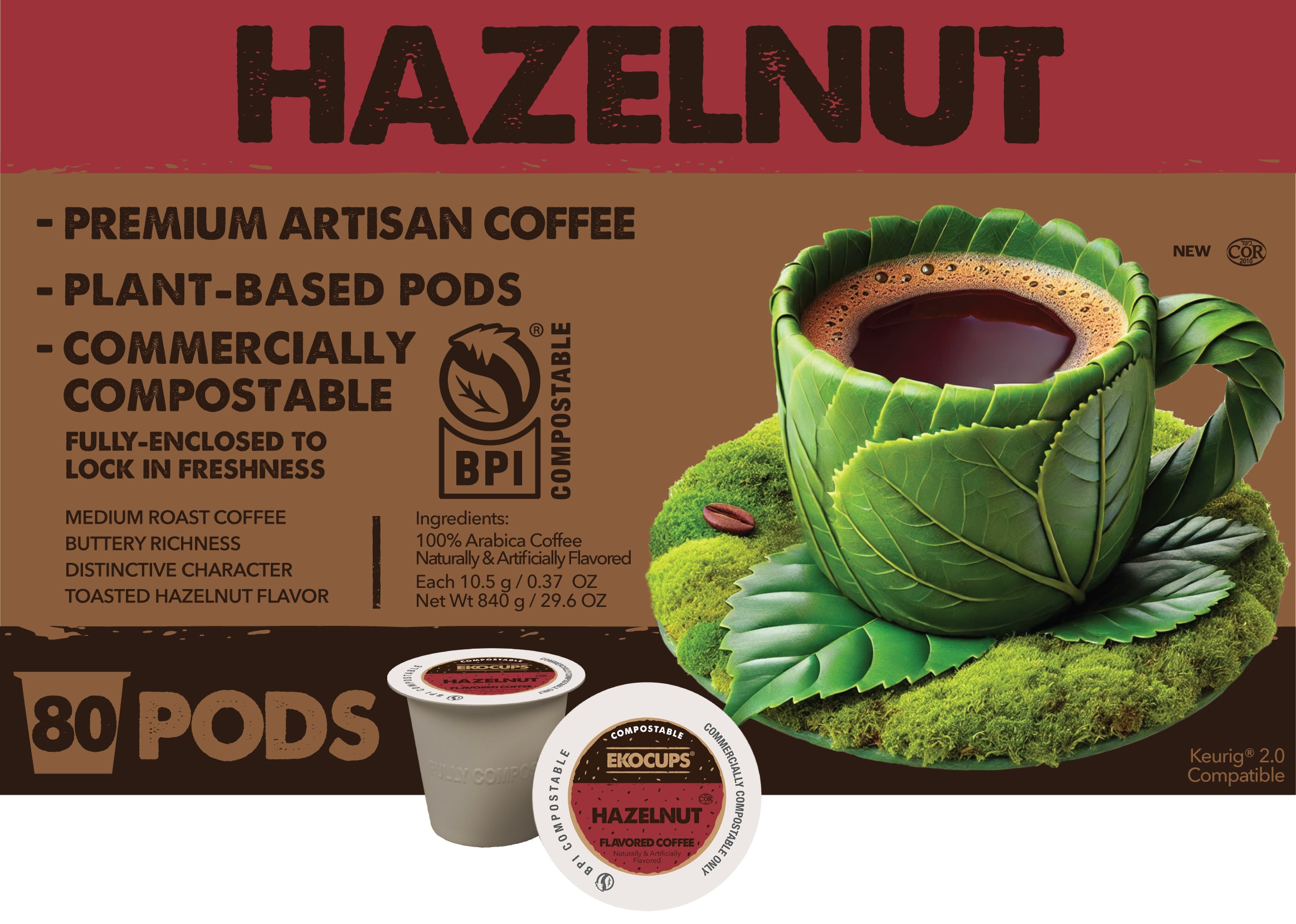 EkoCups Hazelnut Compostable Coffee Pods – Crazy Cups