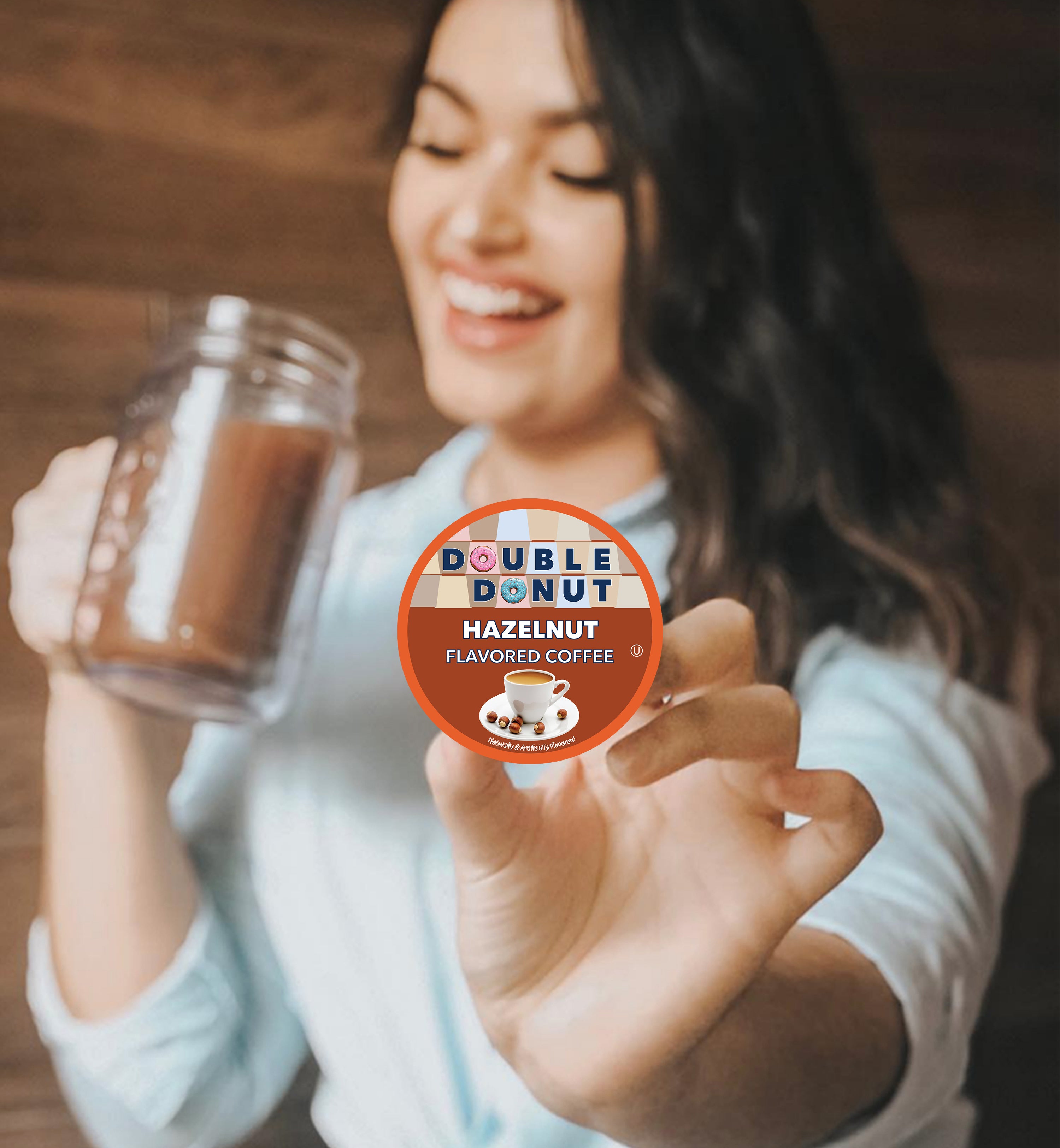 Double Donut Classic Hazelnut Coffee Pods for Keurig K Cups