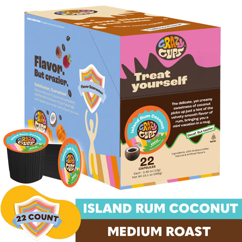 Decaf Island Rum Coconut Flavored Coffee Pods